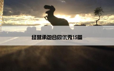 经营承包合同优秀15篇