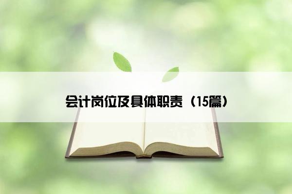 会计岗位及具体职责（15篇）