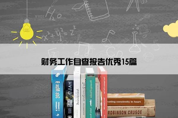 财务工作自查报告优秀15篇