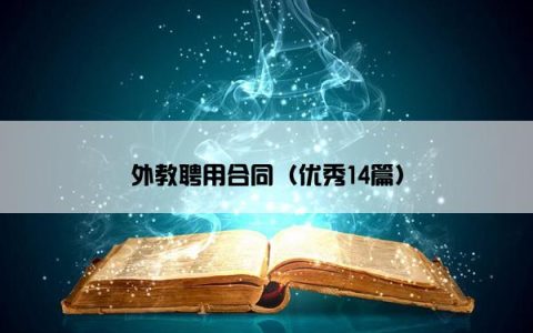 外教聘用合同（优秀14篇）