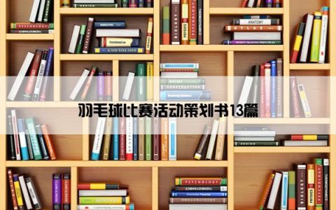 羽毛球比赛活动策划书13篇