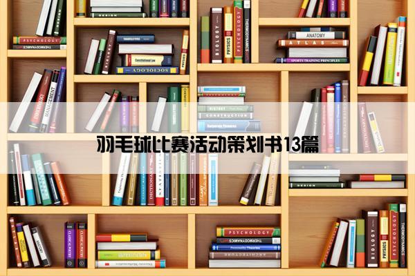 羽毛球比赛活动策划书13篇