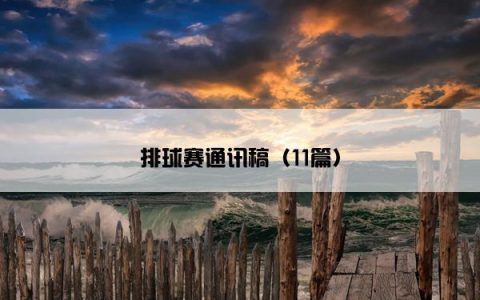 排球赛通讯稿（11篇）