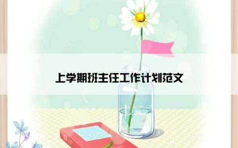 上学期班主任工作计划范文