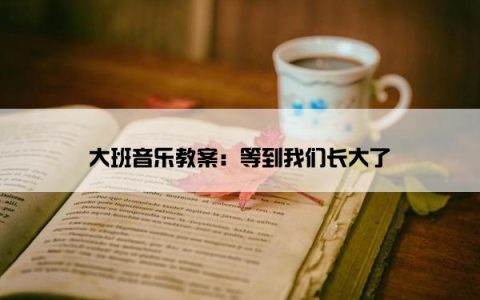 大班音乐教案：等到我们长大了