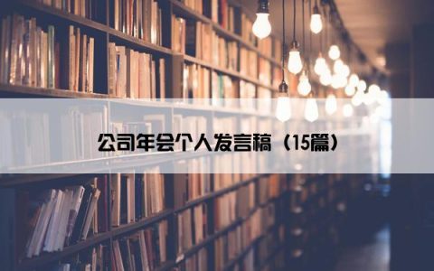 公司年会个人发言稿（15篇）