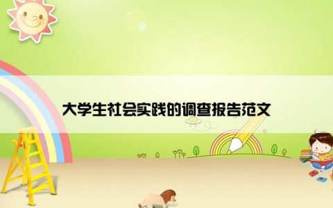 大学生社会实践的调查报告范文