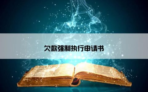 欠款强制执行申请书