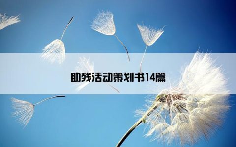 助残活动策划书14篇