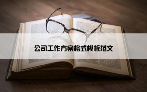 公司工作方案格式模板范文