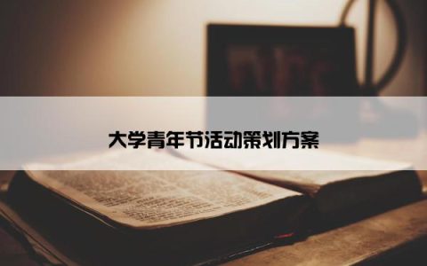 大学青年节活动策划方案