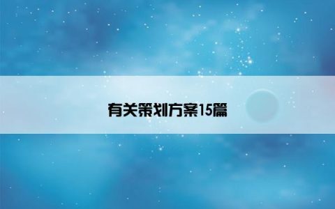 有关策划方案15篇