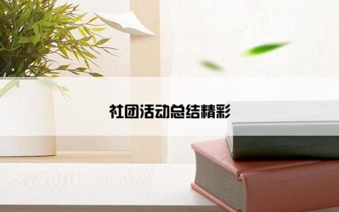 社团活动总结精彩