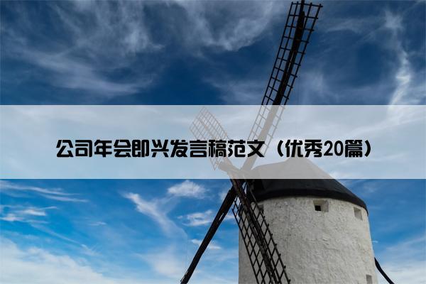 公司年会即兴发言稿范文（优秀20篇）