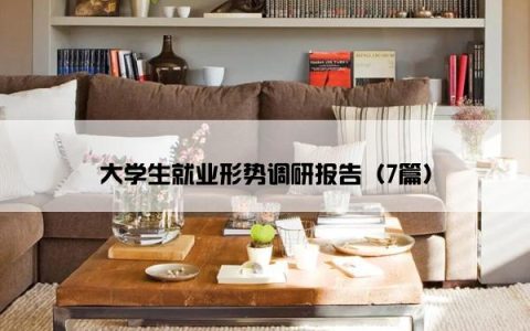 大学生就业形势调研报告（7篇）