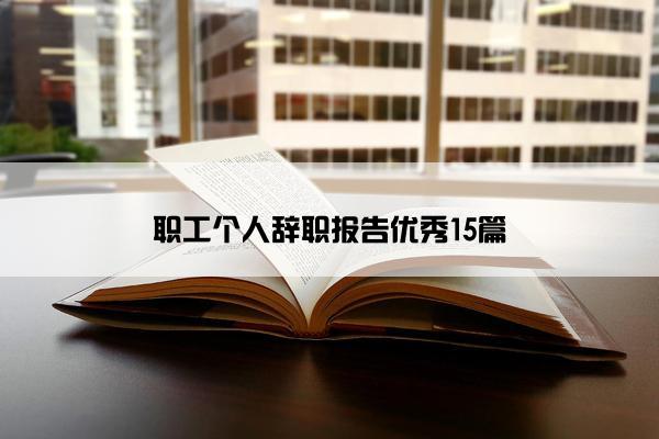 职工个人辞职报告优秀15篇