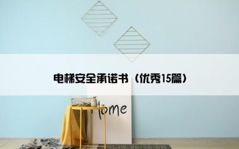 电梯安全承诺书（优秀15篇）