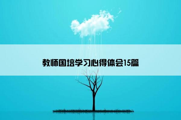 教师国培学习心得体会15篇