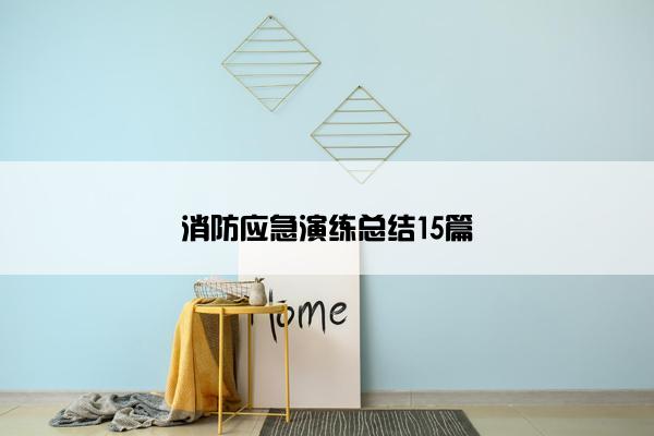 消防应急演练总结15篇