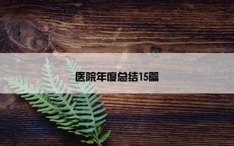 医院年度总结15篇