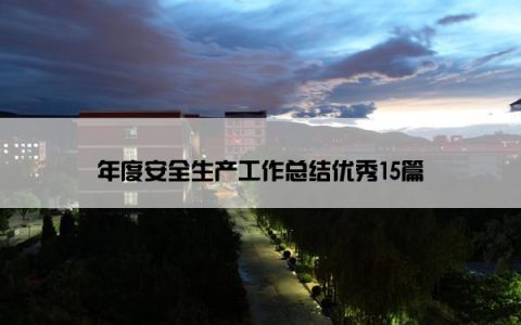 年度安全生产工作总结优秀15篇