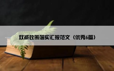 双减政策落实汇报范文（优秀6篇）