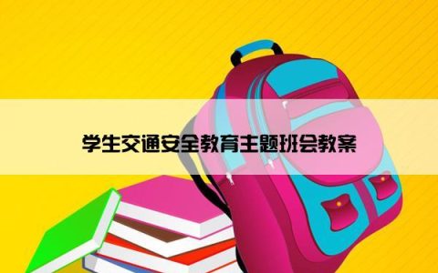学生交通安全教育主题班会教案