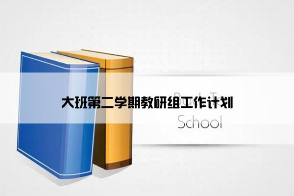 大班第二学期教研组工作计划