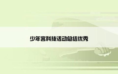 少年宫科技活动总结优秀
