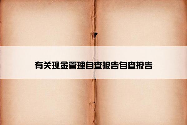 有关现金管理自查报告自查报告