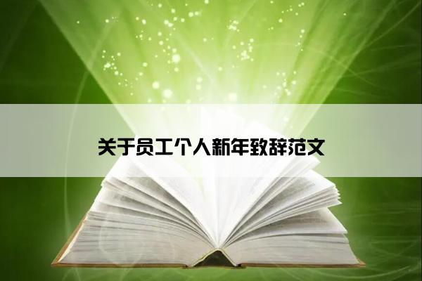 关于员工个人新年致辞范文