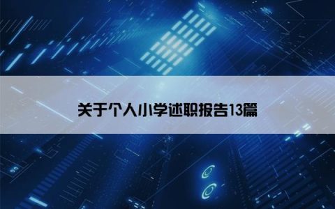 关于个人小学述职报告13篇