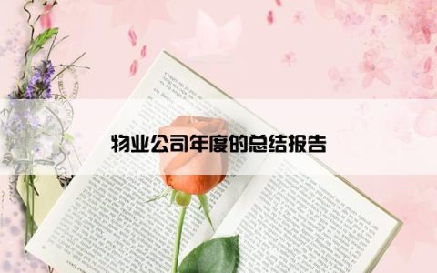 物业公司年度的总结报告