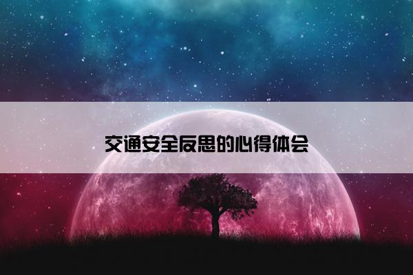 交通安全反思的心得体会