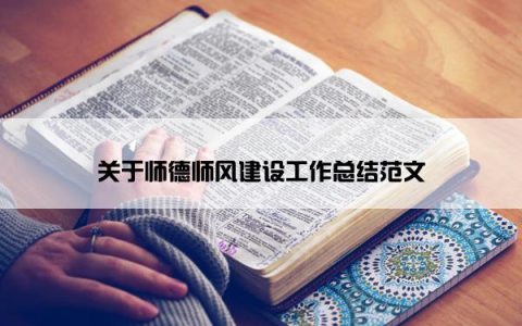 关于师德师风建设工作总结范文
