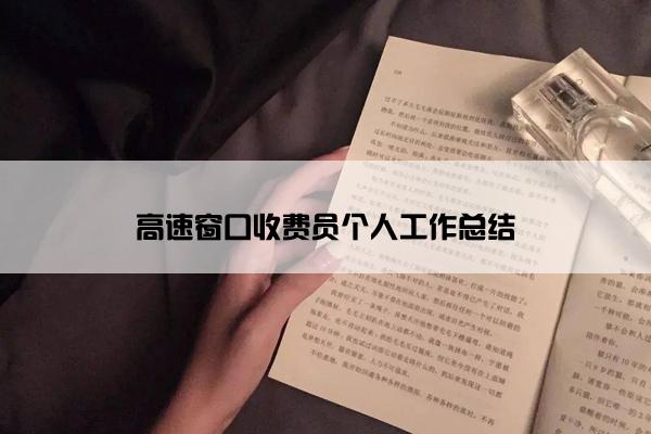 高速窗口收费员个人工作总结