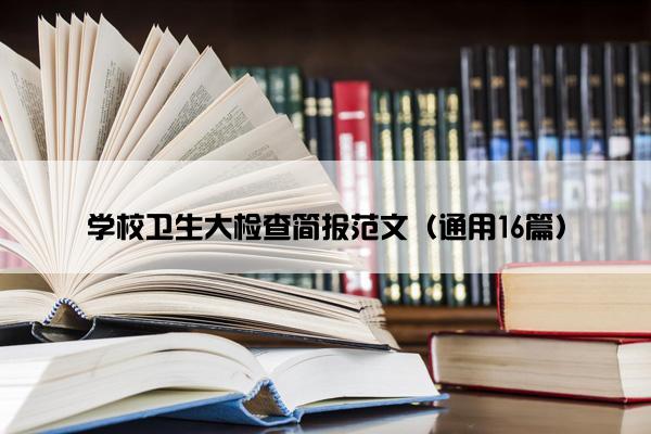 学校卫生大检查简报范文（通用16篇）