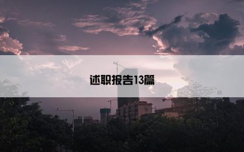 述职报告13篇