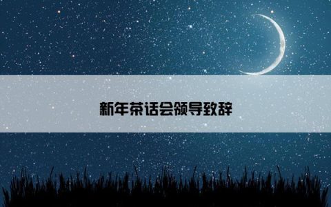 新年茶话会领导致辞