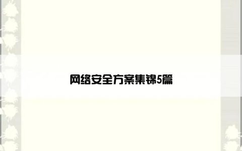 网络安全方案集锦5篇