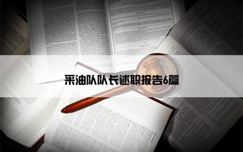 采油队队长述职报告6篇