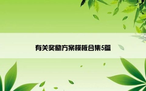 有关奖励方案模板合集5篇