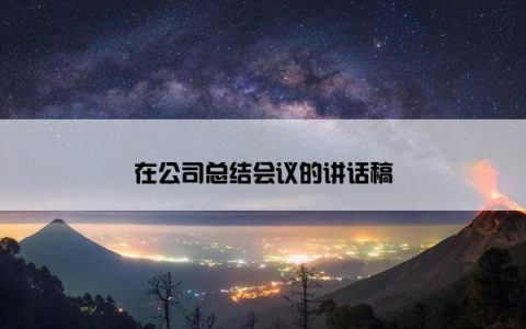 在公司总结会议的讲话稿