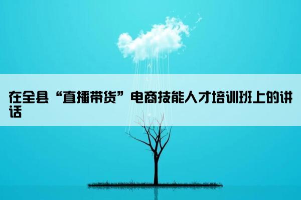 在全县“直播带货”电商技能人才培训班上的讲话