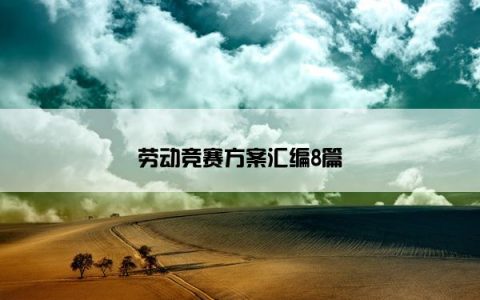 劳动竞赛方案汇编8篇