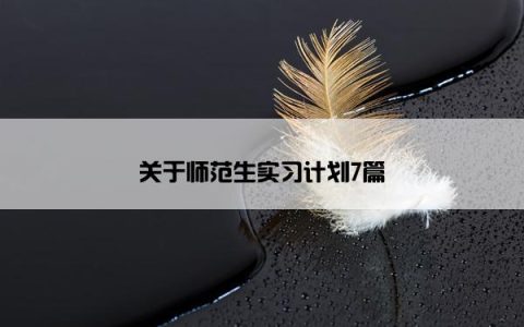 关于师范生实习计划7篇