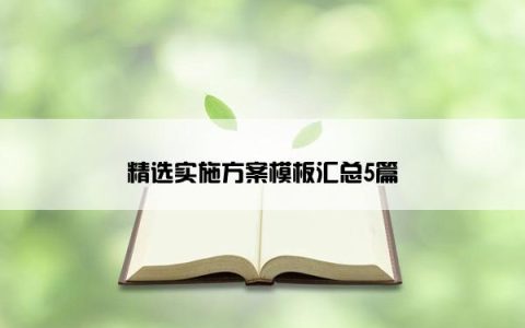 精选实施方案模板汇总5篇