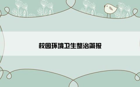 校园环境卫生整治简报