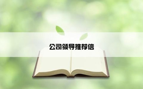 公司领导推荐信