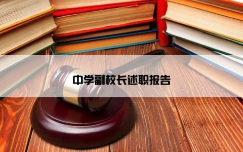 中学副校长述职报告